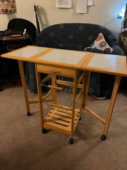 Photo of free Drop Leaf Tiled Table w/Drawers (New Paltz) #4