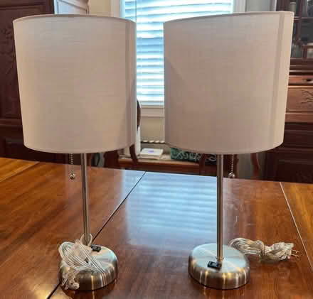 Photo of free Two lamps with gray shades (Brookland DC) #1