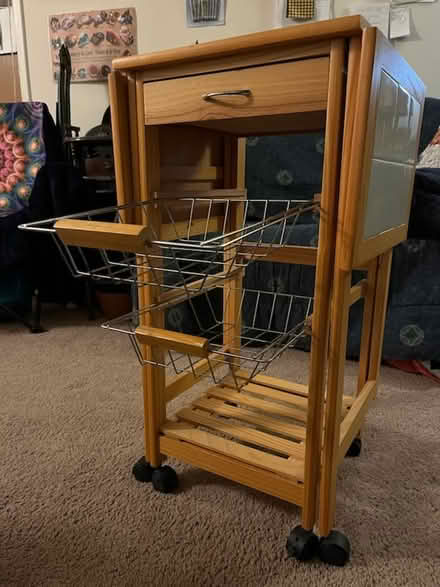 Photo of free Drop Leaf Tiled Table w/Drawers (New Paltz) #3