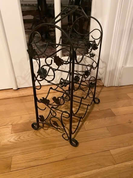 Photo of free Black metal wine rack (Belmont, MA) #2