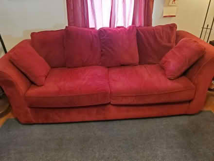 Photo of free Velvet-y Couch with cushions (Bomoseen) #1