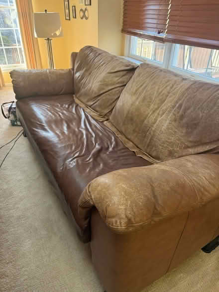 Photo of free Leather couch (Glen Mills) #1