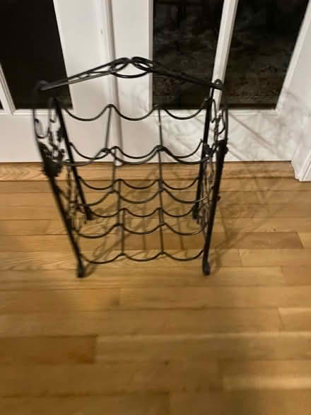 Photo of free Black metal wine rack (Belmont, MA) #1