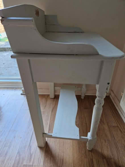 Photo of free Wooden grey table with shelf (Benhall GL51) #2