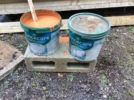Photo of free 2 tubs of unused fence paint (Horspath OX33) #1