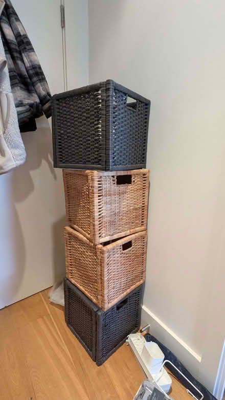 Photo of free Ikea BRANÀˆS Basket Dark Grey and Rattan (Finsbury Park N7) #1