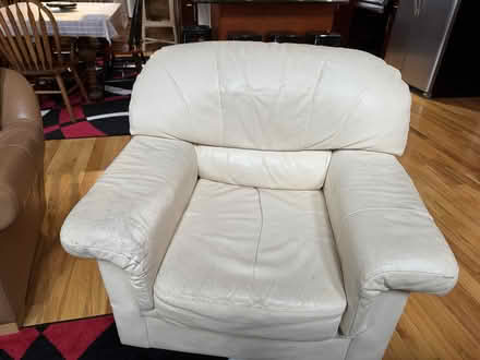 Photo of free leather chair off white (Camano Island, WA 98282) #1