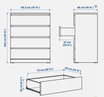 Photo of free Ikea Malm 4-drawer chest (The Inch EH16) #1