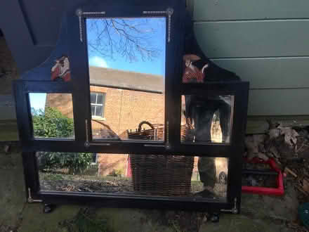 Photo of free Antique oak small overmantle mirror (Stow LN1) #2