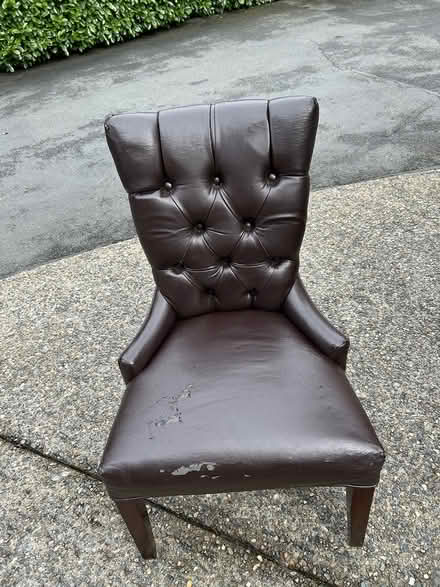 Photo of free 4 leather dining chairs (Edmonds bowl) #1