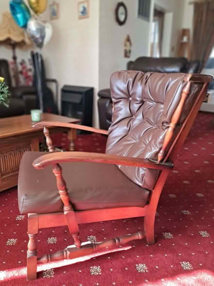 Photo of free Wooden chair with faux leather seating (Fulwood PR2) #2