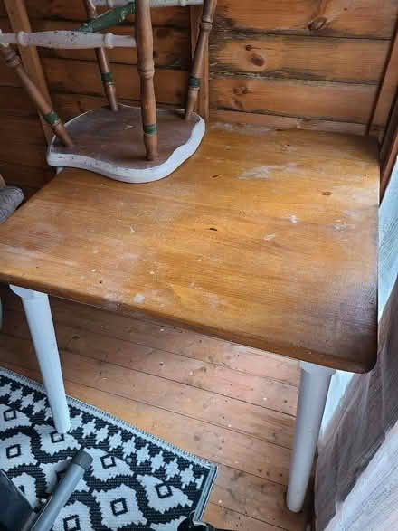 Photo of free Square table and 4 farmhouse style chairs. (Hareholme BB4) #1