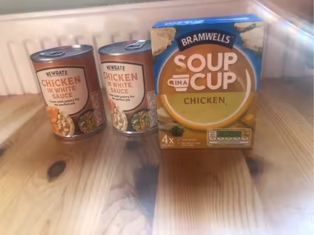 Photo of free Chicken cup a soup & tinned meat (Latchford WA4) #1