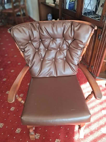 Photo of free Wooden chair with faux leather seating (Fulwood PR2) #3