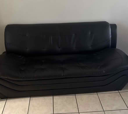 Photo of free Black leather Couch (Downtown LA) #1