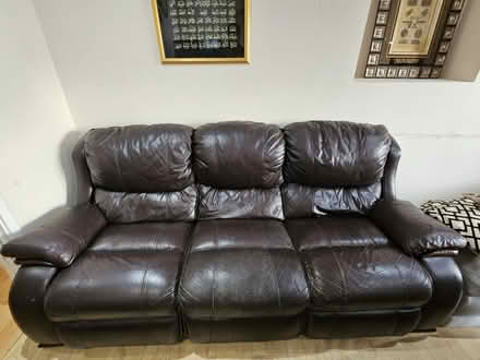 Photo of free 3 seater leather sofa (Leicester) #1