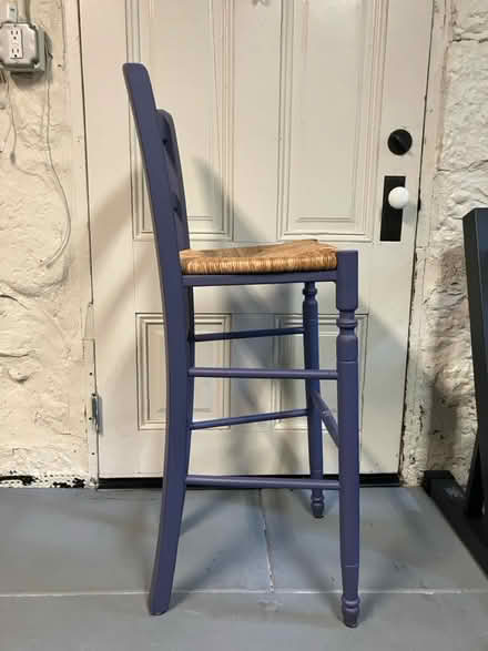 Photo of free Two (mismatch) blue bar stools (Presidio) #3