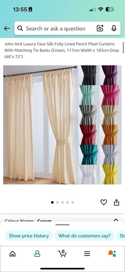 Photo of free 46x72” curtains unused - faux silk (L13) #1