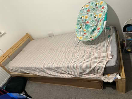 Photo of free Wooden bed and mattress (West Bromwich) #2