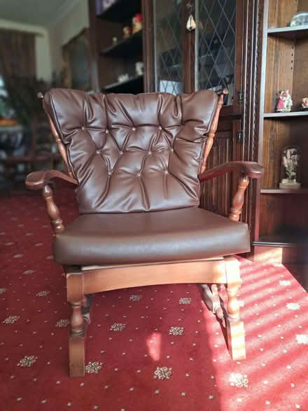 Photo of free Wooden chair with faux leather seating (Fulwood PR2) #1