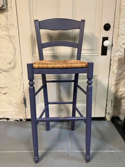 Photo of free Two (mismatch) blue bar stools (Presidio) #2