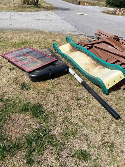 Photo of free PlayhouseWood/Slide/Basketball Goal (Greenville, SC) #3