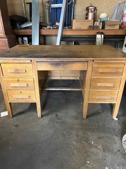 Photo of free Old hardwood desk (Industrial drive Sebastopol) #1