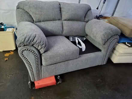 Photo of free Gray loveseat (Dracut Ma) #1