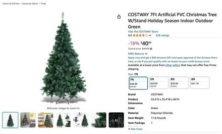 Photo of free 7ft Christmas Tree Used Once (33606) #1