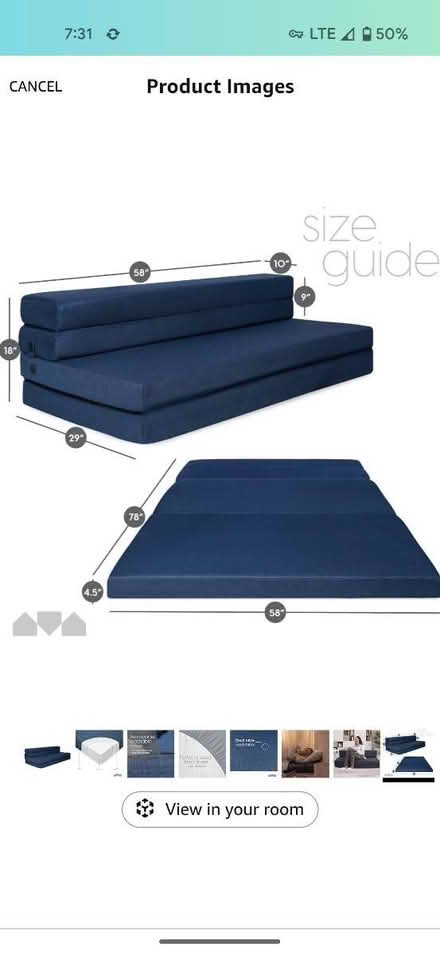 Photo of free Folding bed mat queen (Abington) #3