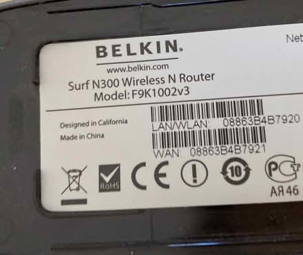 Photo of free Belkin wireless router (Wantage OX12) #2