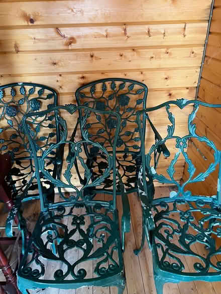 Photo of free Set of metal garden chairs (4) (Layer-de-la-Haye CO2) #1