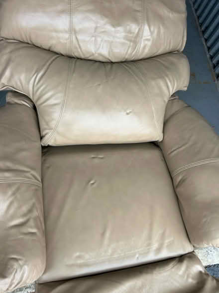 Photo of free La Z Boy Leather recliner beige (Howell) #3