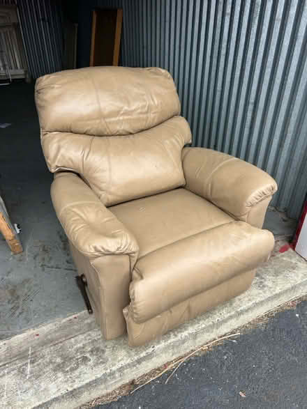 Photo of free La Z Boy Leather recliner beige (Howell) #1