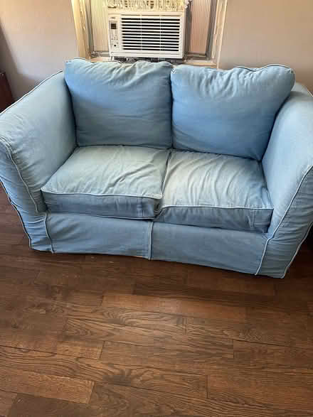 Photo of free Denim loveseat (West Hamilton Ohio) #1