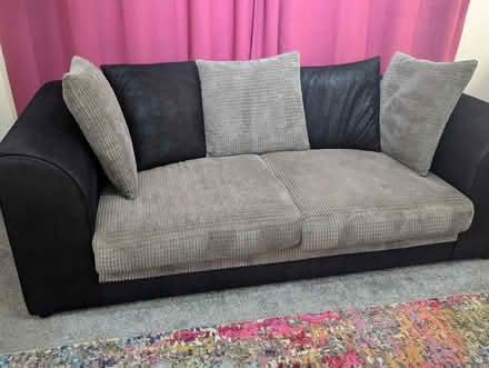 Photo of free 2.5 seater sofa grey and black (Kilnhouse Estate FY8) #2