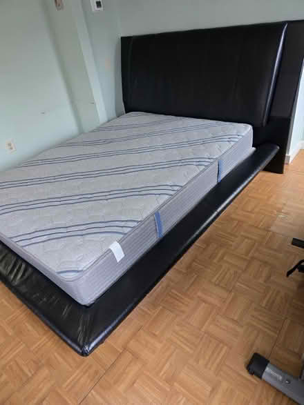 Photo of free Queen frame, mattress, box springs (Main Street) #2