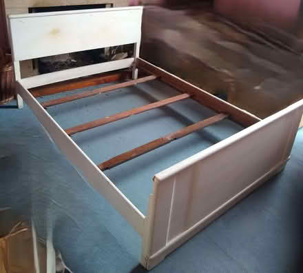 Photo of free Solid white-painted oak Double Bed (Golden Triangle NR2) #1