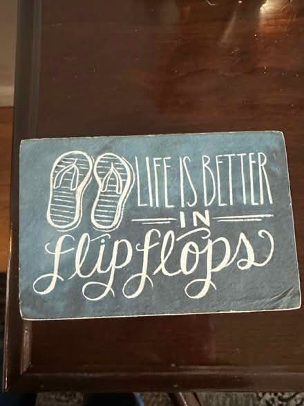 Photo of free Flip flop wooden sign (Burlington near Woburn line) #1