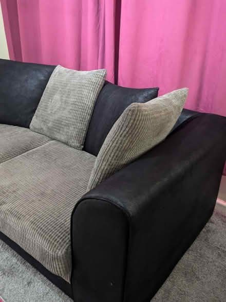 Photo of free 2.5 seater sofa grey and black (Kilnhouse Estate FY8) #4