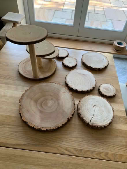 Photo of free Cake stand and disks - natural wood (Ashtead KT21) #1