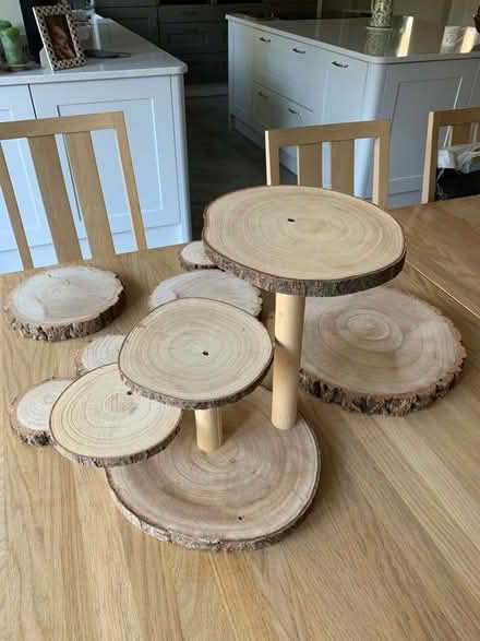 Photo of free Cake stand and disks - natural wood (Ashtead KT21) #2
