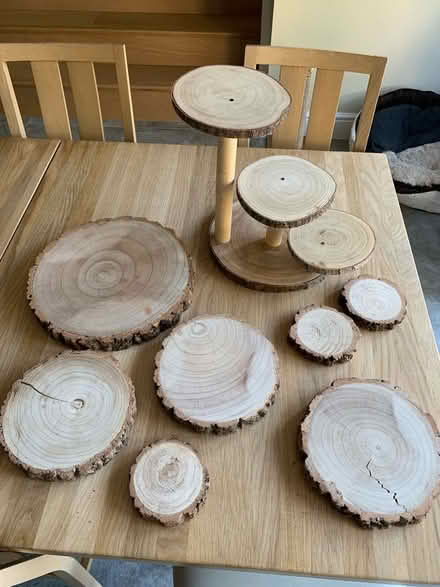 Photo of free Cake stand and disks - natural wood (Ashtead KT21) #3