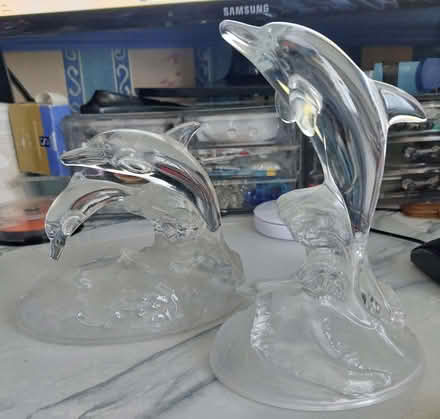 Photo of free Pair of glass dolphins (Netherley L27) #1