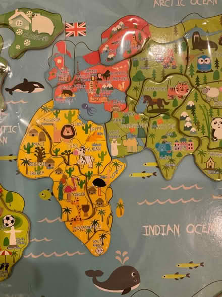 Photo of free Wooden world jigsaw (Old Malden KT4) #1