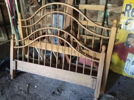 Photo of free Oak bed frame (queen) (Saugerties) #1