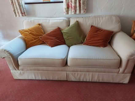 Photo of free Cream sofa with or without cushions. (High Ongar CM5) #1