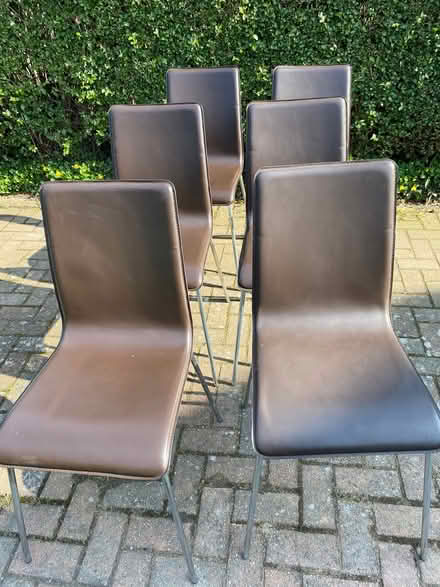 Photo of free 6 leather dining chairs (Intake S12) #1