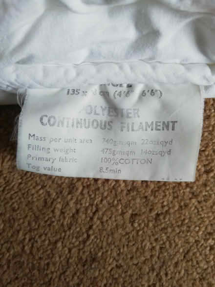 Photo of free Single duvet 8.5 tog (Bradway S17) #2
