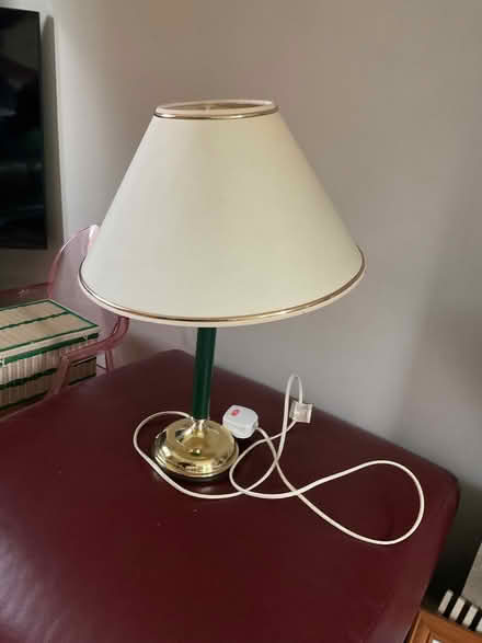 Photo of free A table lamp with a cream shade and brass accents (Middleton Junction OL9) #1